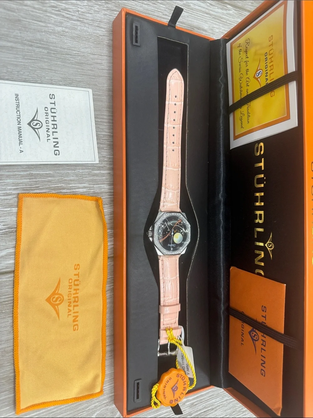 Stührling Pink 231D.1115A1 Lady Nemo Swiss Quartz Swarovski Watch